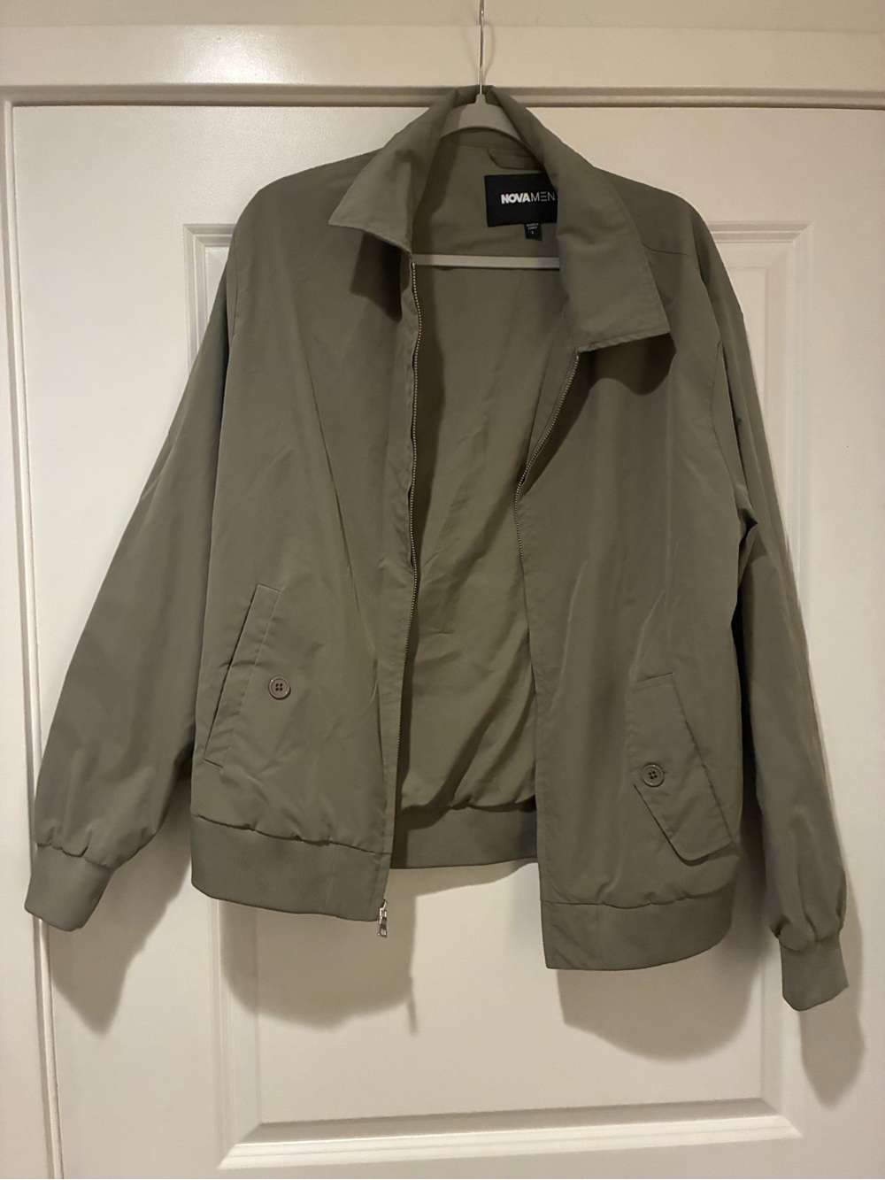 Fashion Nova MEN: Olive Green Lightweight Bomber Jacket